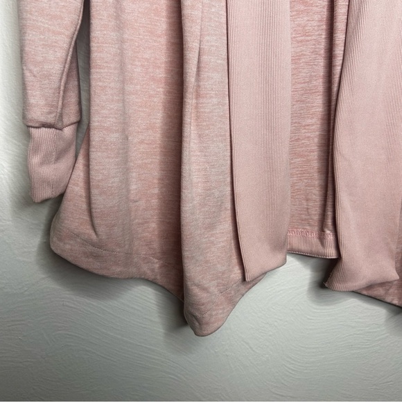 Peace & Pearls Draped Open-Front Cardigan in Blush Pink Size Medium - Picture 6 of 8